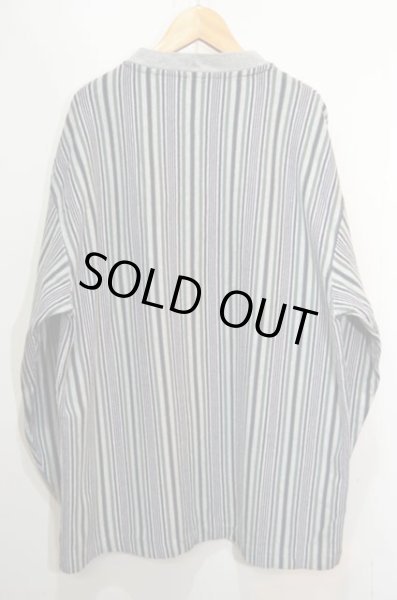 画像2: 90's Eddie Bauer マルチストライプ柄 L/S ヘンリーネックカットソー “GREEN” (2)