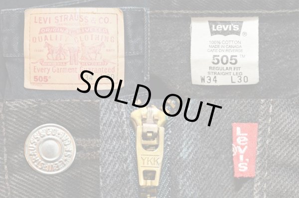 画像3: 90's Levi's 505 ブラックデニムパンツ “W34 L30 / MADE IN CANADA” (3)