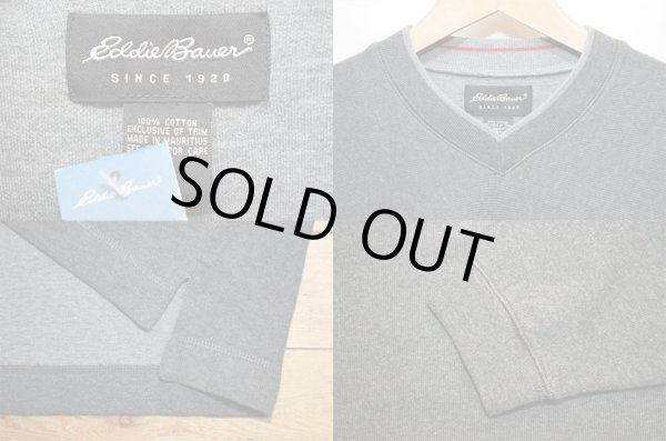 画像3: 90-00's Eddie Bauer Vネック コットンニット “DEADSTOCK” (3)