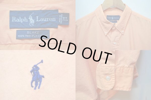 画像3: 90's POLO Ralph Lauren ボタンダウンシャツ “BLAKE / ORANGE” (3)