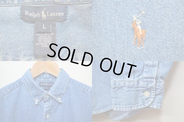 画像3: 90's POLO Ralph Lauren デニムボタンダウンシャツ (3)