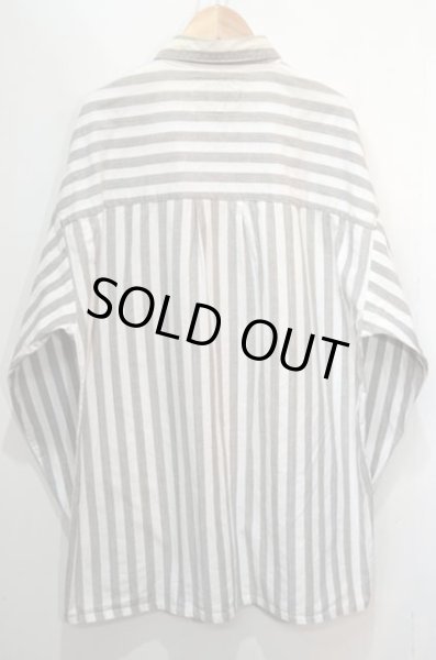 画像2: 90's GUESS ストライプ柄 L/Sシャツ (2)