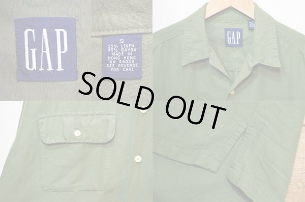 画像3: 90's OLD GAP S/S オープンカラーシャツ “LINEN × RAYON” (3)