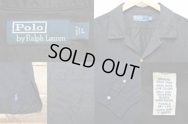 画像3: 90's Polo Ralph Lauren オープンカラーシャツ “BLACK” (3)