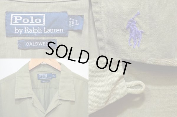 画像3: 90's Polo Ralph Lauren S/S オープンカラーシャツ “CALDWELL / OLIVE” (3)