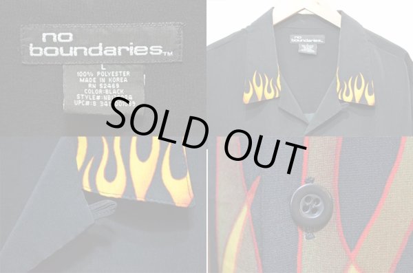 画像3: 90-00's NO BOUNDARIES S/S オープンカラーシャツ “ファイヤーパターン”  (3)