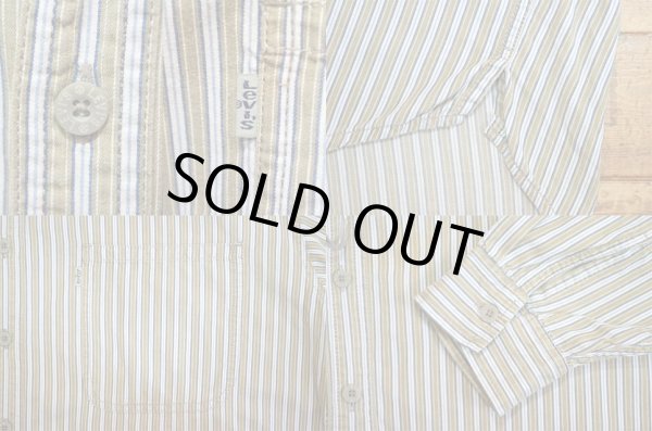 画像4: 90's Levi's マルチストライプ柄 バンドカラーシャツ (4)