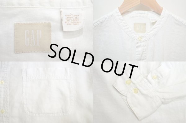 画像3: 90's OLD GAP バンドカラー リネンシャツ (3)