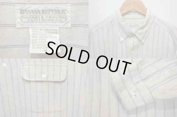 画像3: 90's BANANA REPUBLIC マルチストライプ柄 ボタンダウンシャツ (3)