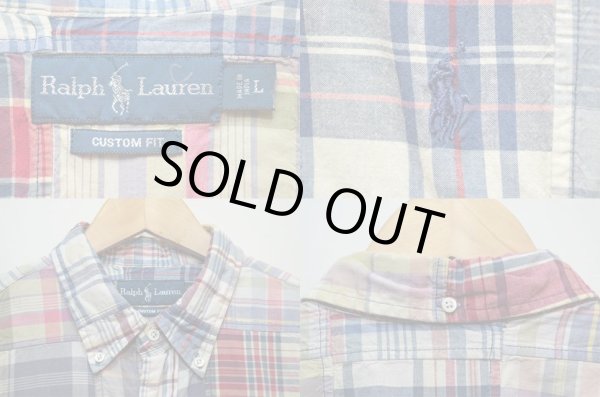 画像3: Ralph Lauren S/S パッチワーク ボタンダウンシャツ “3点留め” (3)