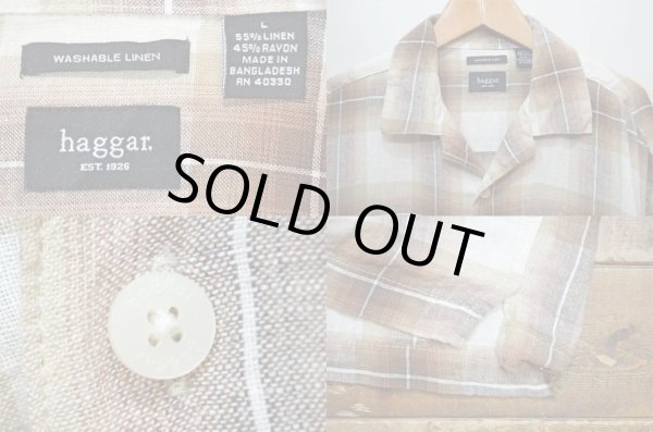 画像3: 90's Haggar S/S オープンカラーシャツ “オンブレチェック柄 / LINEN×RAYON” (3)