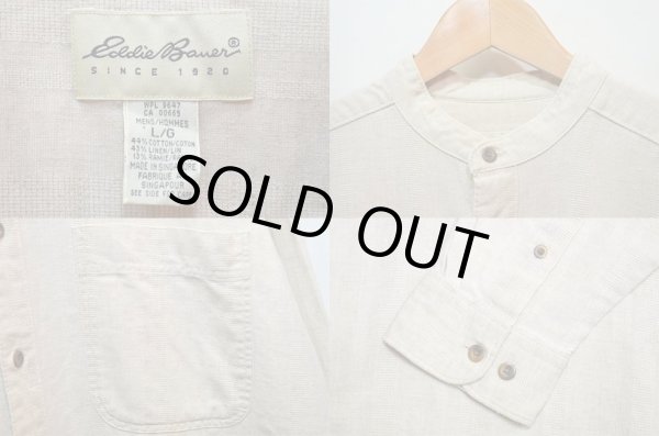 画像3: 90's Eddie Bauer バンドカラーシャツ “COTTON×LINEN” (3)