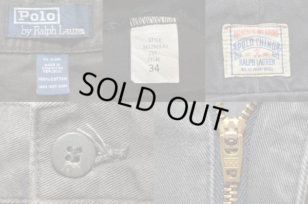 画像3: 90's POLO Ralph Lauren 2タック チノショーツ “BLACK / POLO CHINO” (3)