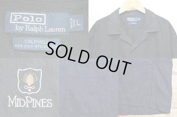 画像3: 90's Polo Ralph Lauren S/S オープンカラーシャツ “BLACK / SILK×COTTON” (3)