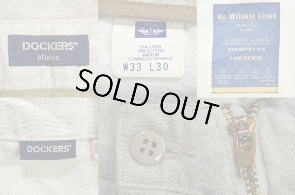 画像3: 90's DOCKERS 2タック トラウザー “コットン×リネン / W33 L30” (3)