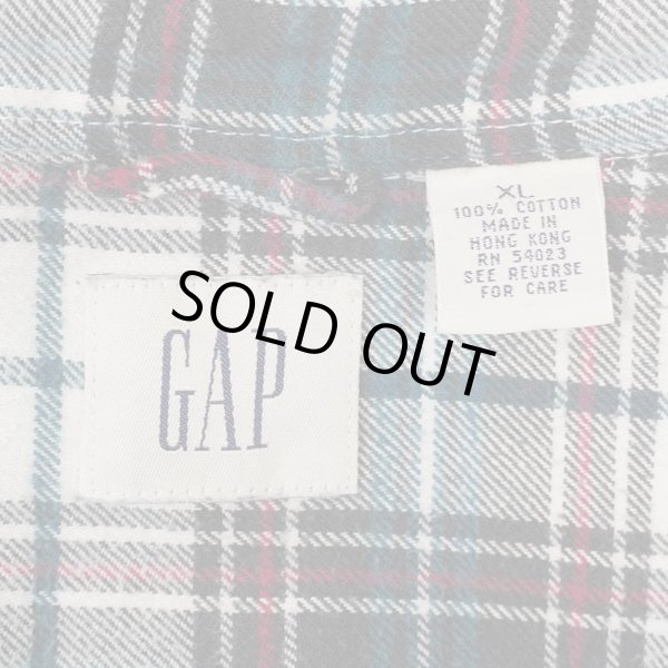 画像2: 00's OLD GAP フランネル ボタンダウンシャツ (2)
