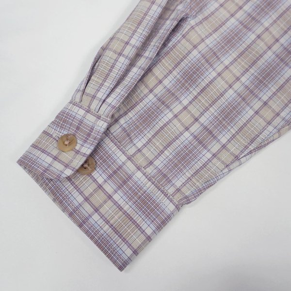 画像4: PWA LINEN MIX O/C SHIRT / BEIGE CHECK (4)