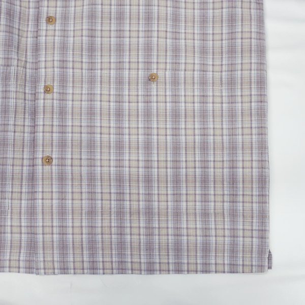 画像6: PWA LINEN MIX O/C SHIRT / BEIGE CHECK (6)