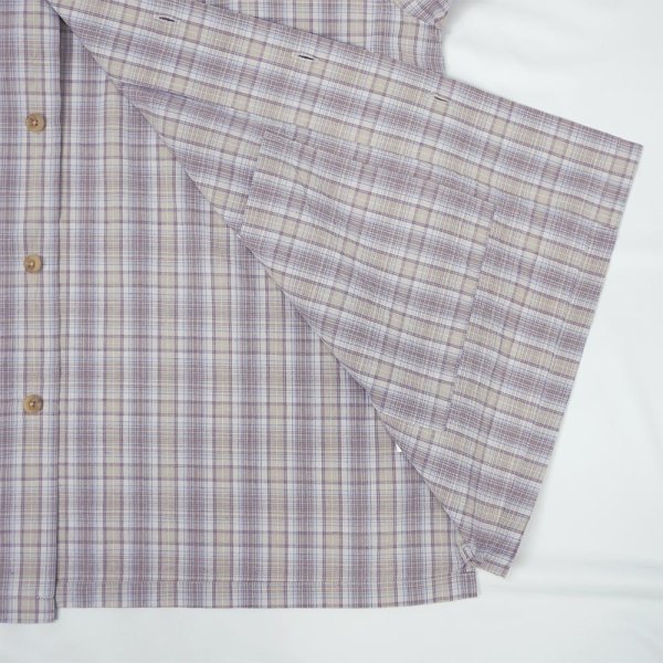 画像7: PWA LINEN MIX O/C SHIRT / BEIGE CHECK (7)