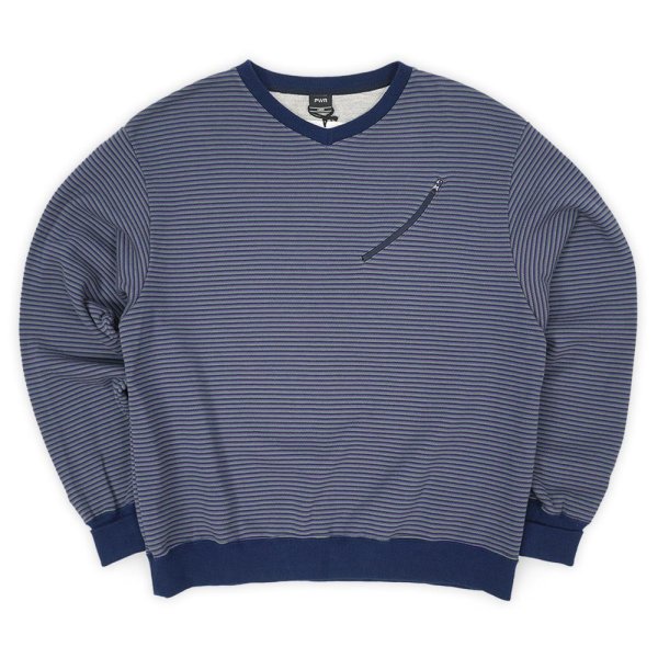画像1: PWA HEAVY KANOKO V-NECK P/O / NAVY BD (1)