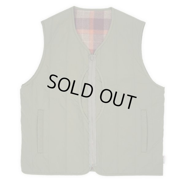 画像2: PWA REFINE-WOOL CHK RV VEST / OLIVE (2)