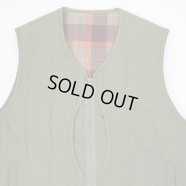 画像4: PWA REFINE-WOOL CHK RV VEST / OLIVE (4)