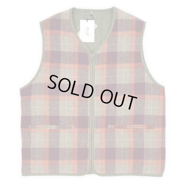 画像3: PWA REFINE-WOOL CHK RV VEST / OLIVE (3)
