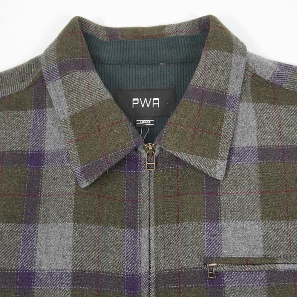 画像2: PWA REFINE-WOOL CHK DRIZZLER / OLIVE CHK (2)