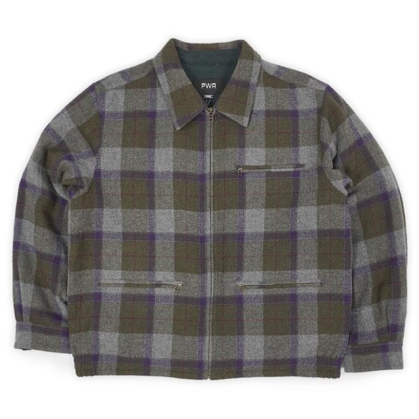 画像1: PWA REFINE-WOOL CHK DRIZZLER / OLIVE CHK (1)