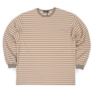 PWA STRIPED PIPING L/S TEE / CLOUD - used&vintage box Hi-smile