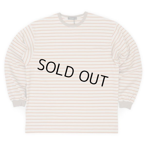 画像1: PORTANCE OG STRIPED L/S TEE / BEIGE BD (1)