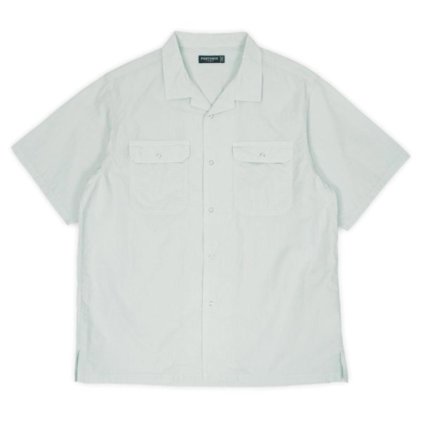 画像1: PORTANCE O/C STRIPE WORK SHIRT / GREEN ST (1)
