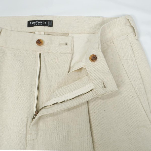 画像3: PORTANCE HEMP MIX SLACKS / IVORY (3)