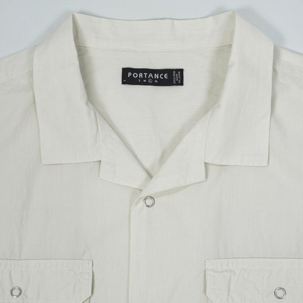 画像2: PORTANCE O/C STRIPE WORK SHIRT / BEIGE ST (2)