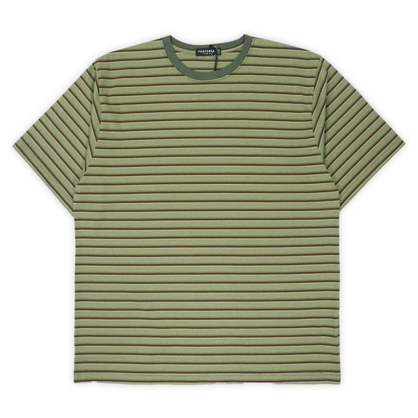 画像1: PORTANCE OG STRIPED S/S TEE / OLIVE BD (1)