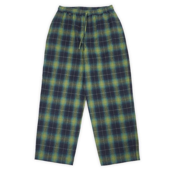 画像1: PORTANCE 2026AW SHAGGY PLAID LOUNGE PT / GRN CHK (1)