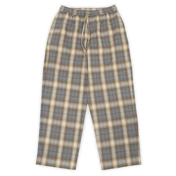 画像1: PORTANCE 2026AW SHAGGY PLAID LOUNGE PT / GRY CHK (1)