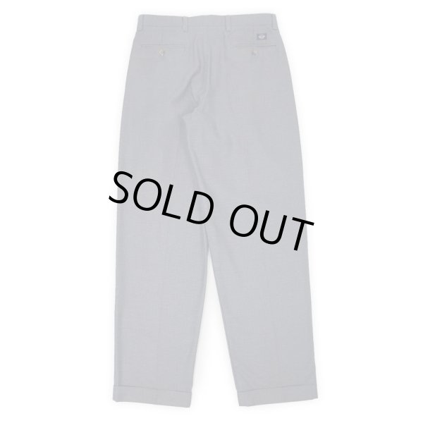 画像2: 90's DOCKERS 2タック コットントラウザー "W32 L32 / NAVY Plaid" (2)