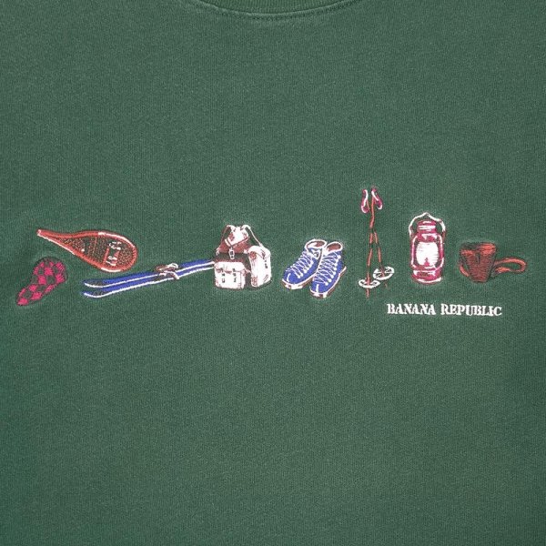 画像3: 80-90's Banana Republic ロゴ刺繍 L/S Tシャツ (3)