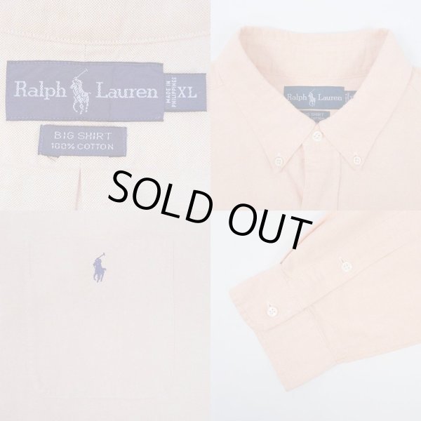 画像3: 90's Polo Ralph Lauren ボタンダウンシャツ "BIG SHIRT / ORANGE" (3)