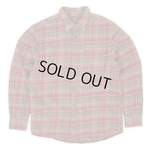 画像1: 00's ORVIS ヘビーネルシャツ "BURGUNDY Plaid" (1)