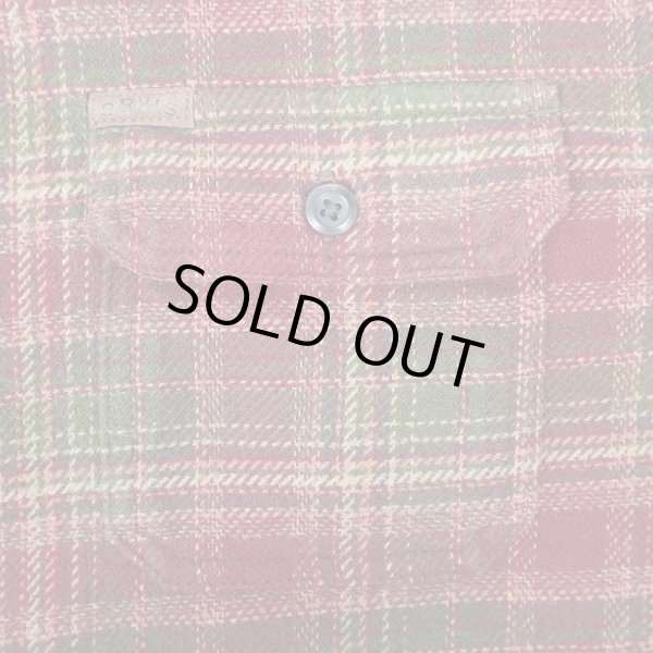 画像4: 00's ORVIS ヘビーネルシャツ "BURGUNDY Plaid" (4)