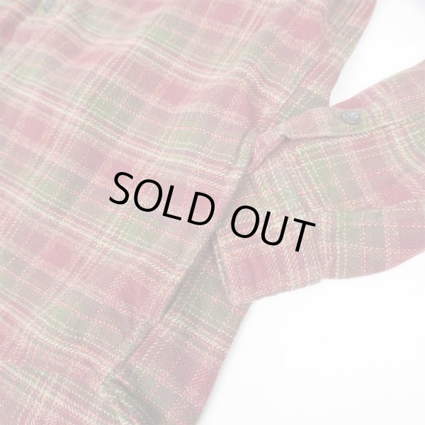 画像5: 00's ORVIS ヘビーネルシャツ "BURGUNDY Plaid" (5)