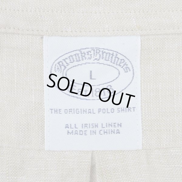 画像2: 00's Brooks Brothers リネン ボタンダウンシャツ “BEIGH” (2)