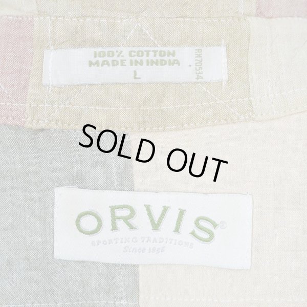画像2: 00's ORVIS S/S パッチワーク ボタンダウンシャツ (2)