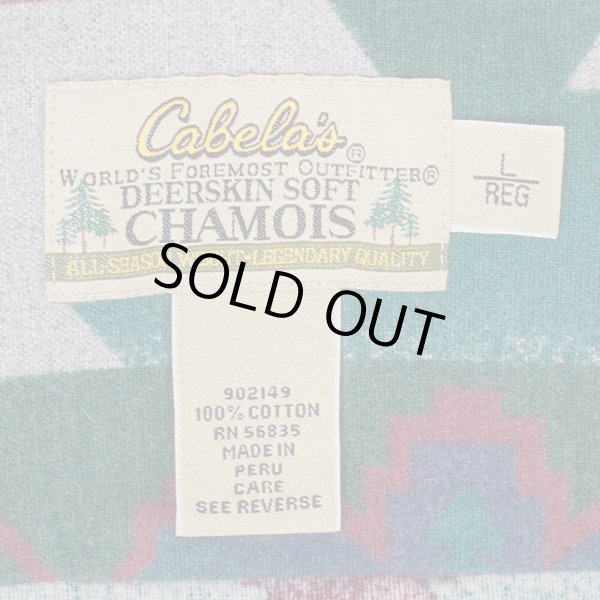 画像2: Early 00's Cabela's ネイティブ柄 シャモアクロスシャツ (2)