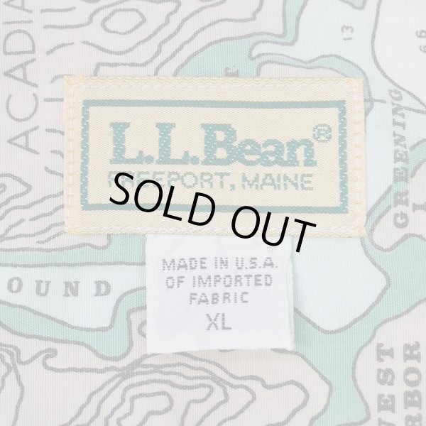 画像2: 80's L.L.Bean S/S マップ柄 オープンカラーシャツ "MADE IN USA / sizeXL" (2)