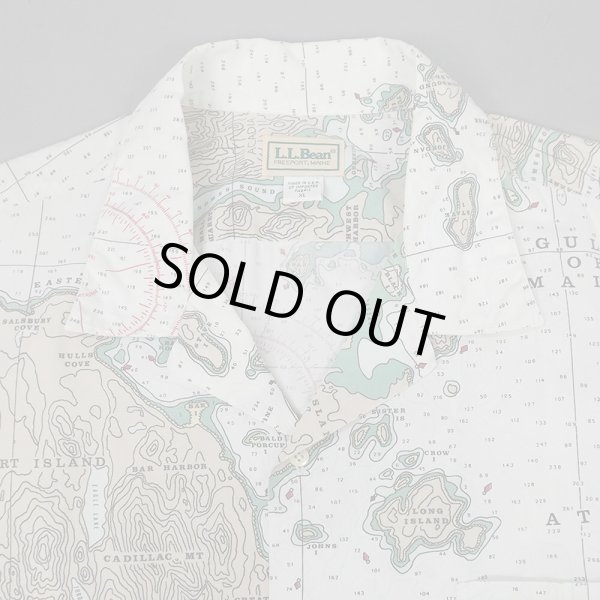 画像3: 80's L.L.Bean S/S マップ柄 オープンカラーシャツ "MADE IN USA / sizeXL" (3)