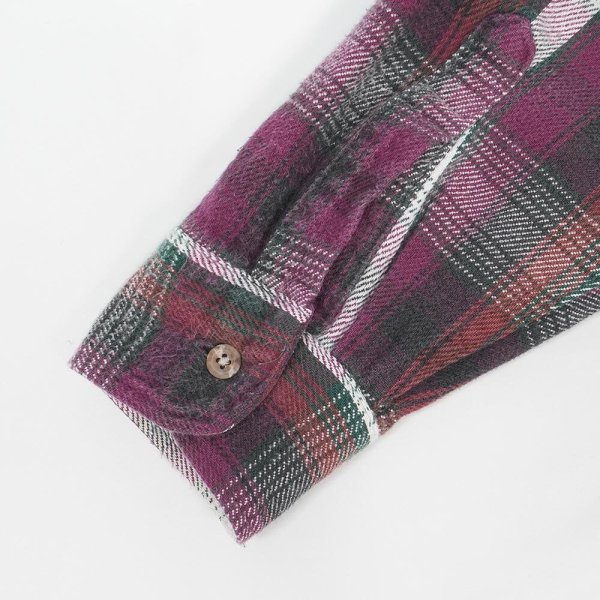 画像4: 90's Gandar Mountain ヘビーネルシャツ "MADE IN USA / Burgundy Plaid" (4)