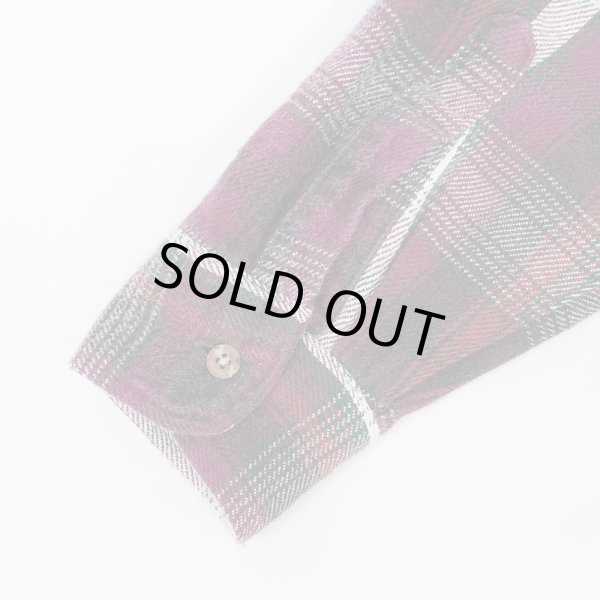 画像4: 90's Gandar Mountain ヘビーネルシャツ "MADE IN USA / Burgundy Plaid" (4)
